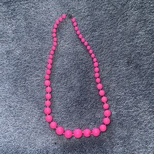 Vibrant Pink Beaded Necklace